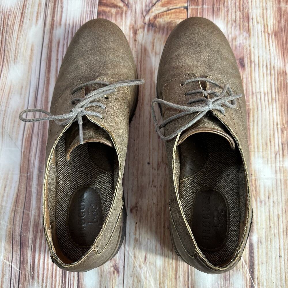 Brogues By BOC Womens Size 8 M Brown Leather Lightweight Shoes Oxfords - Picture 5 of 10